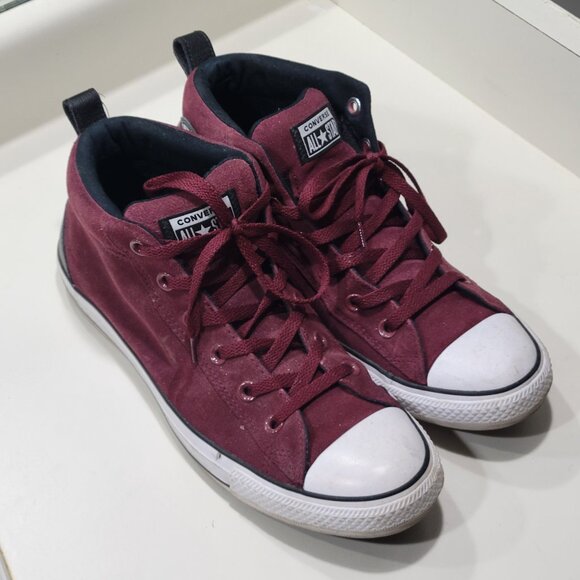 Converse Chuck Taylor All Star 161467c Mid Unisex Shoes Dark Burgundy-White - Picture 2 of 9